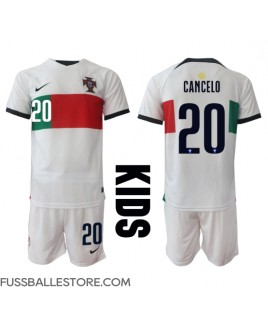 Günstige Portugal Joao Cancelo #20 Auswärts Trikotsatzt Kinder WM 2022 Kurzarm (+ Kurze Hosen)